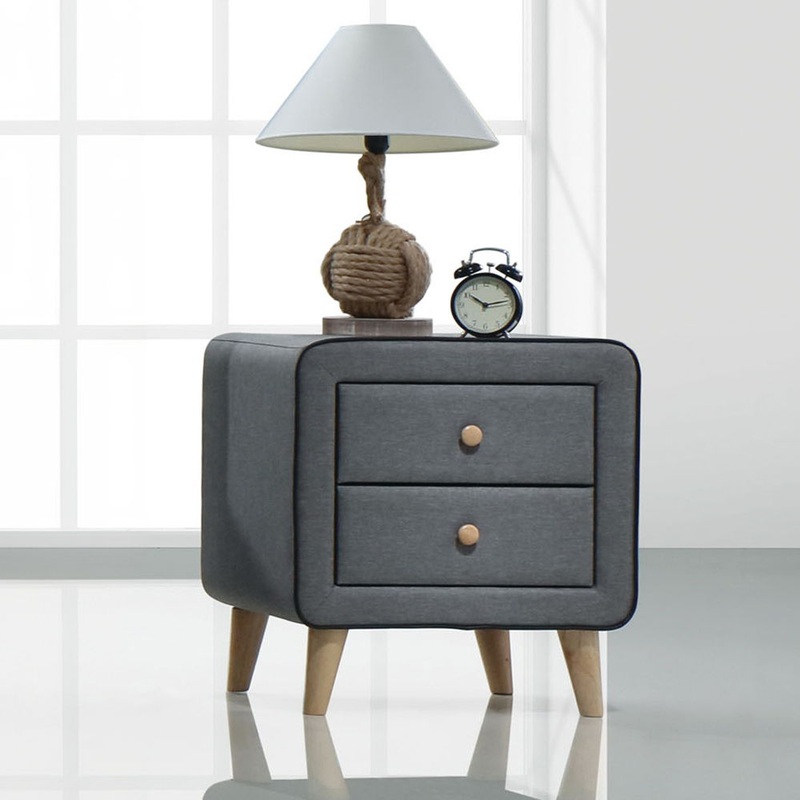Valda – Nightstand – Light Gray Fabric