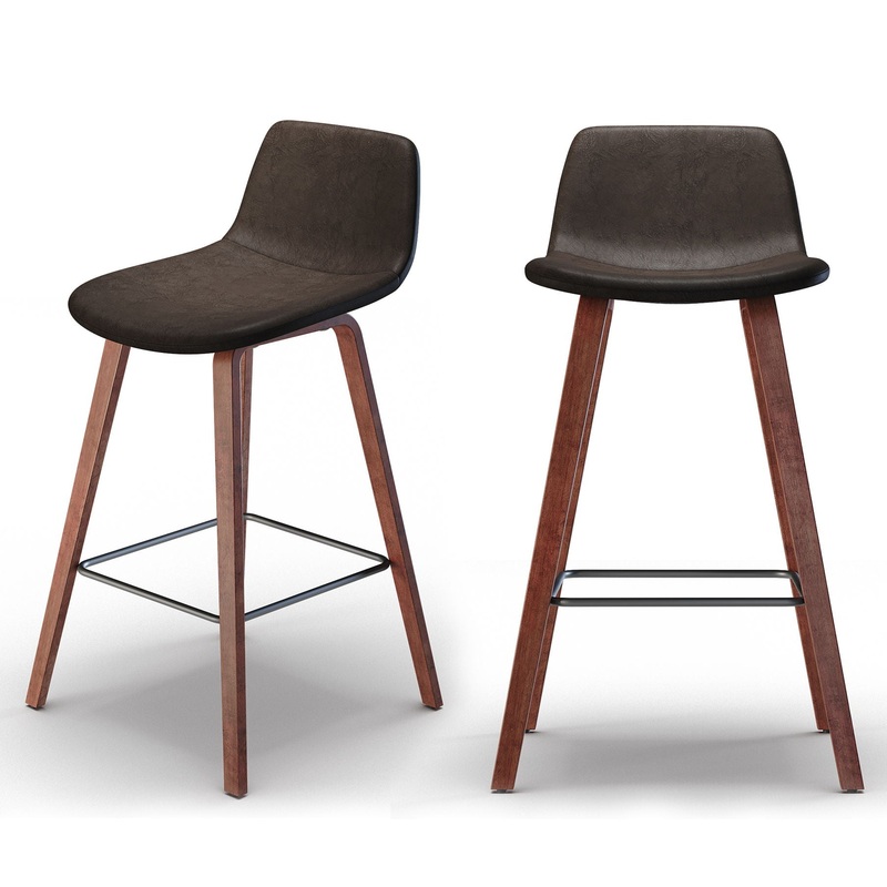 Addy – Counter Stool (Set of 2) – Distressed Brown