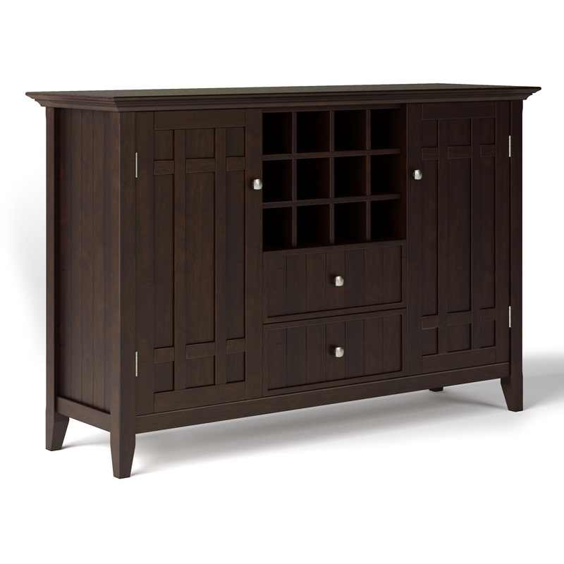 Bedford – Sideboard Buffet And Wine Rack – Dark Chestnut Brown