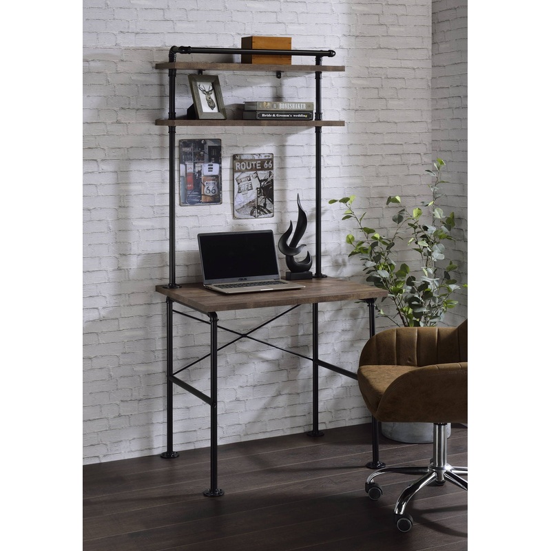 Ensata – Rustic Writing Desk – Black / Oak