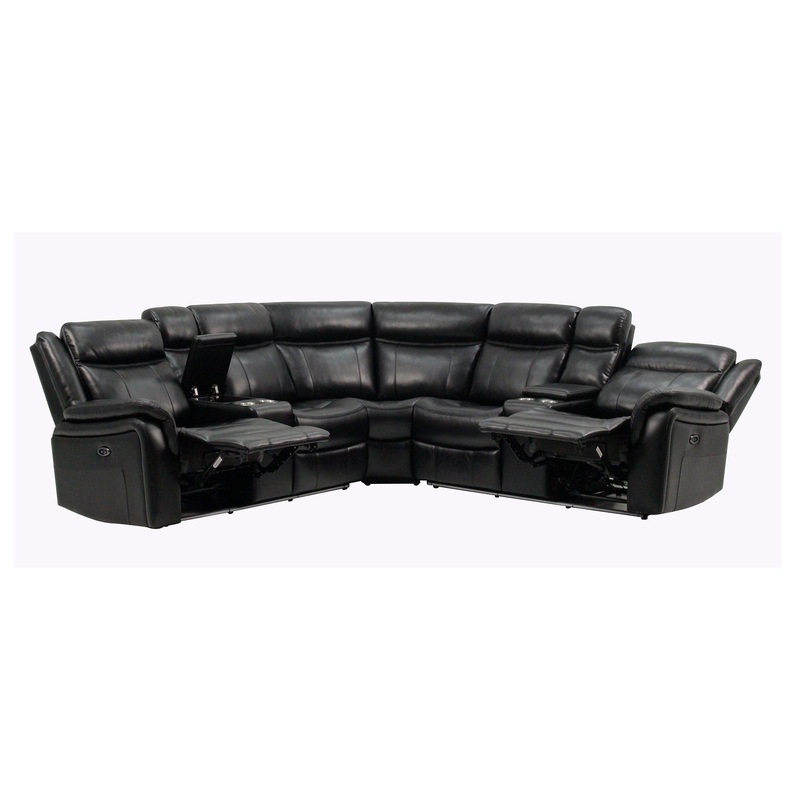 Jupiter – Leather Sectional – Black