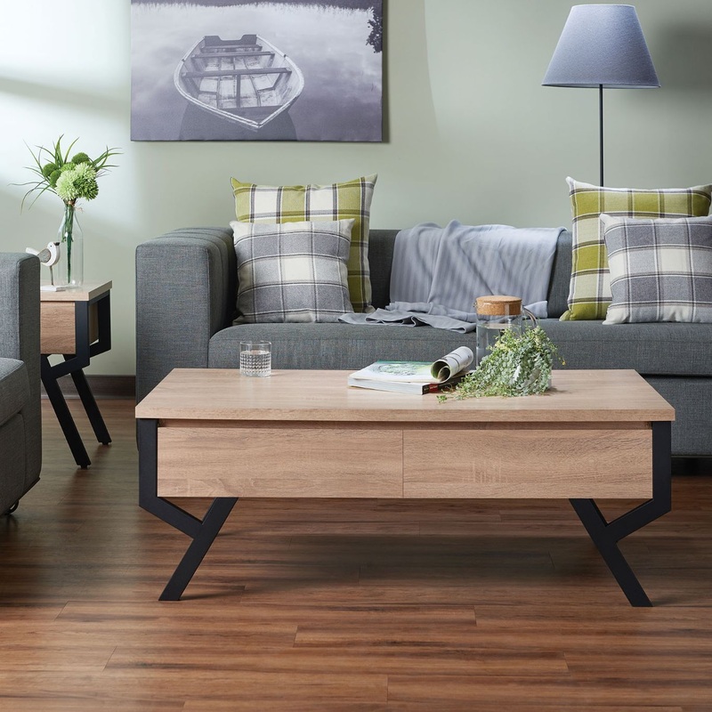 Kalina – Coffee Table – Rustic Natural & Black
