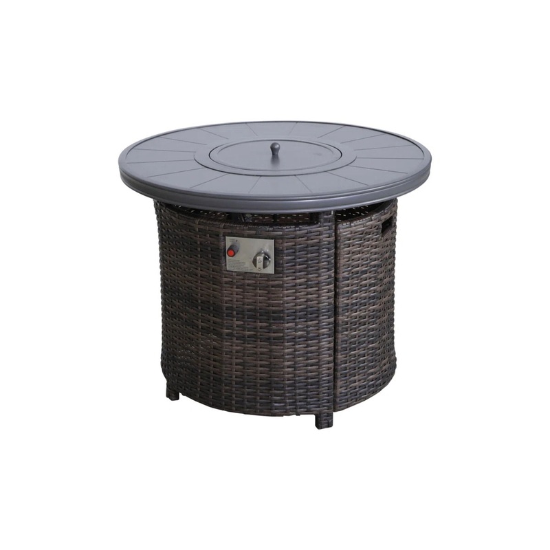 Outdoor Fire Pit Table With Lid – Espresso