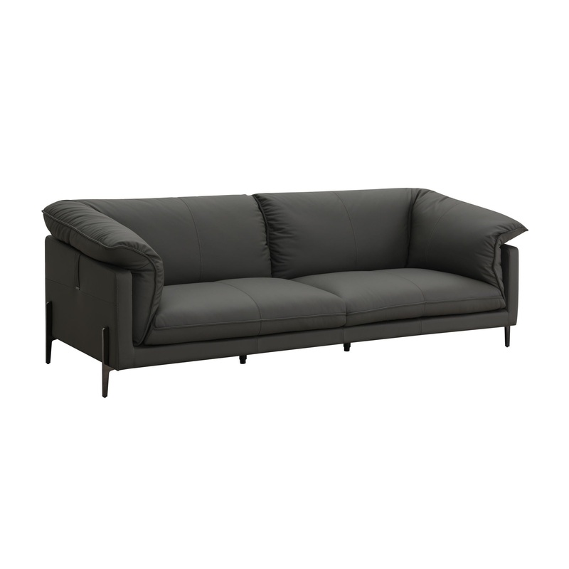 Tadi – Top Grain Leather Loveseat – Black