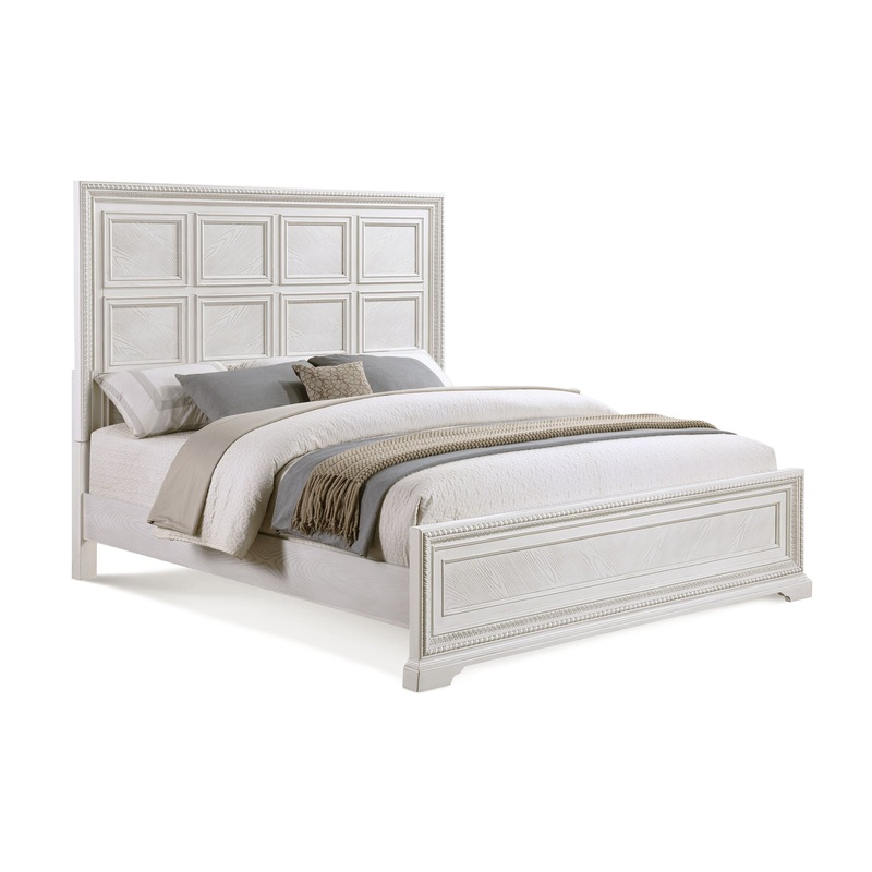 Alexandria – King Panel Bed – White