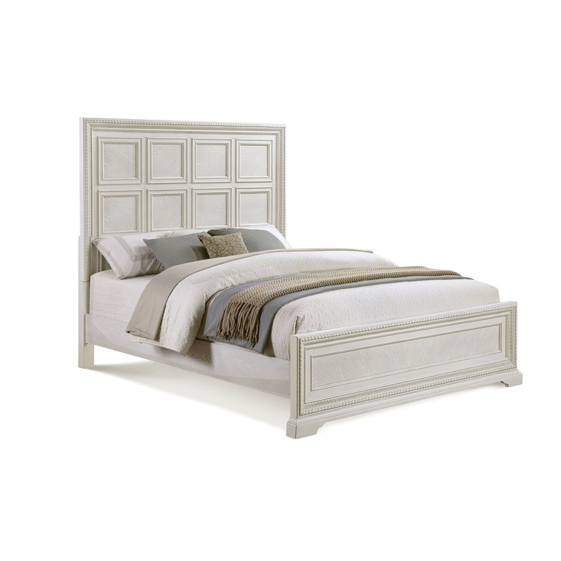 Alexandria – Queen Panel Bed- White
