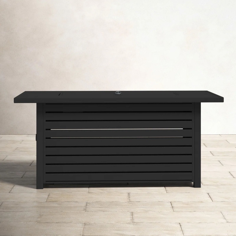 Casselton – Propane / Gas Outdoor Fire Pit Table With Lid – Black