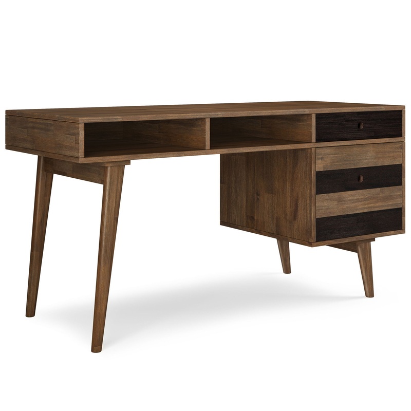Clarkson – Desk With Side Drawers – Rustic Natural Aged Brown