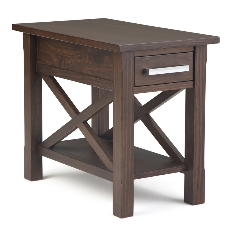 Kitchener – Narrow Side Table – Warm Walnut Brown