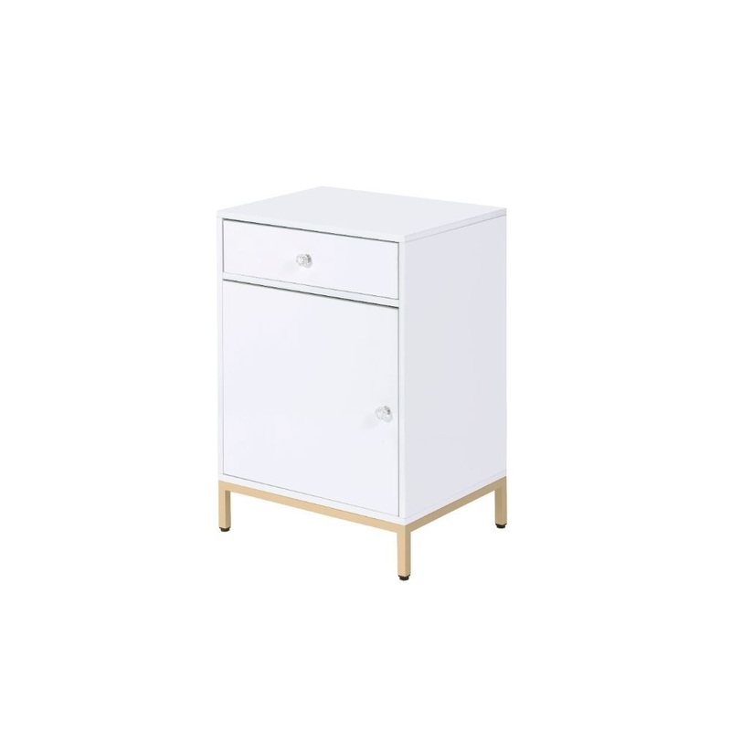 Ottey – Cabinet – White High Gloss & Gold