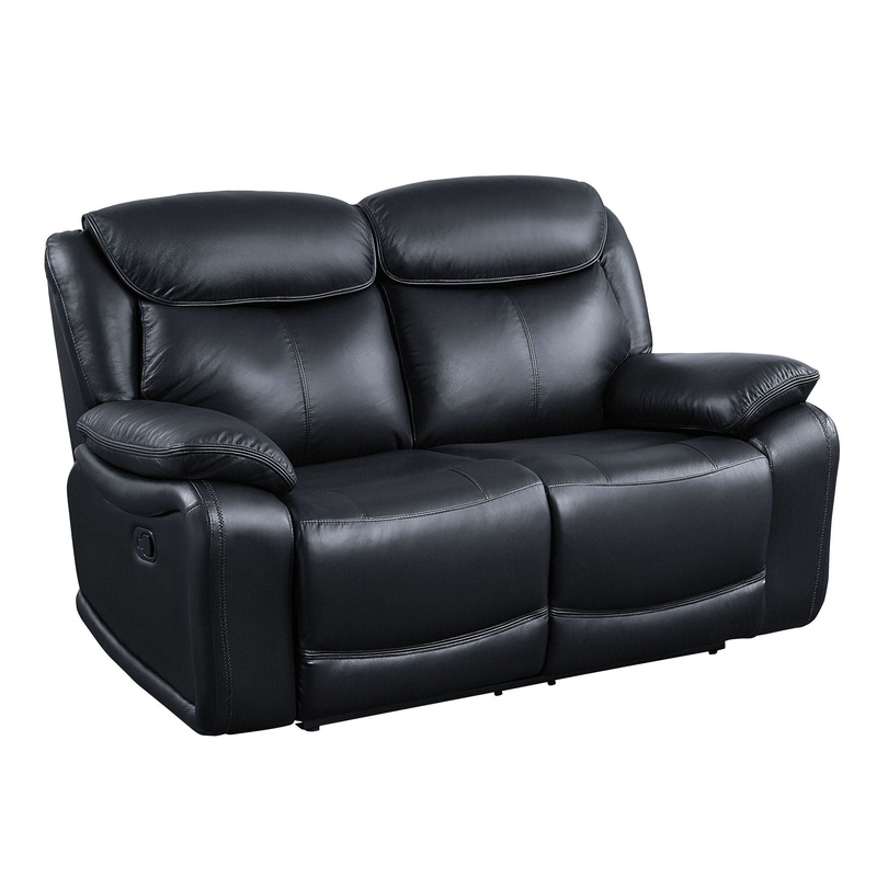 Ralorel – Motion Loveseat – Black Top Grain Leather