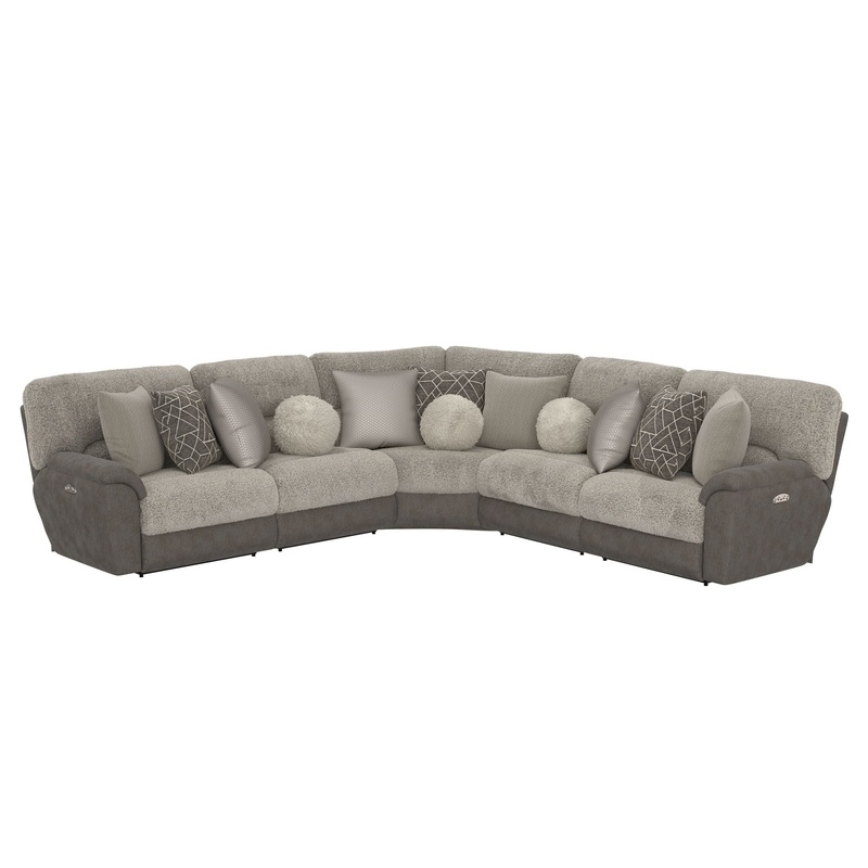 Rendezvous – 5 Piece Modular Sectional With 3 Reclining Seats – Umber