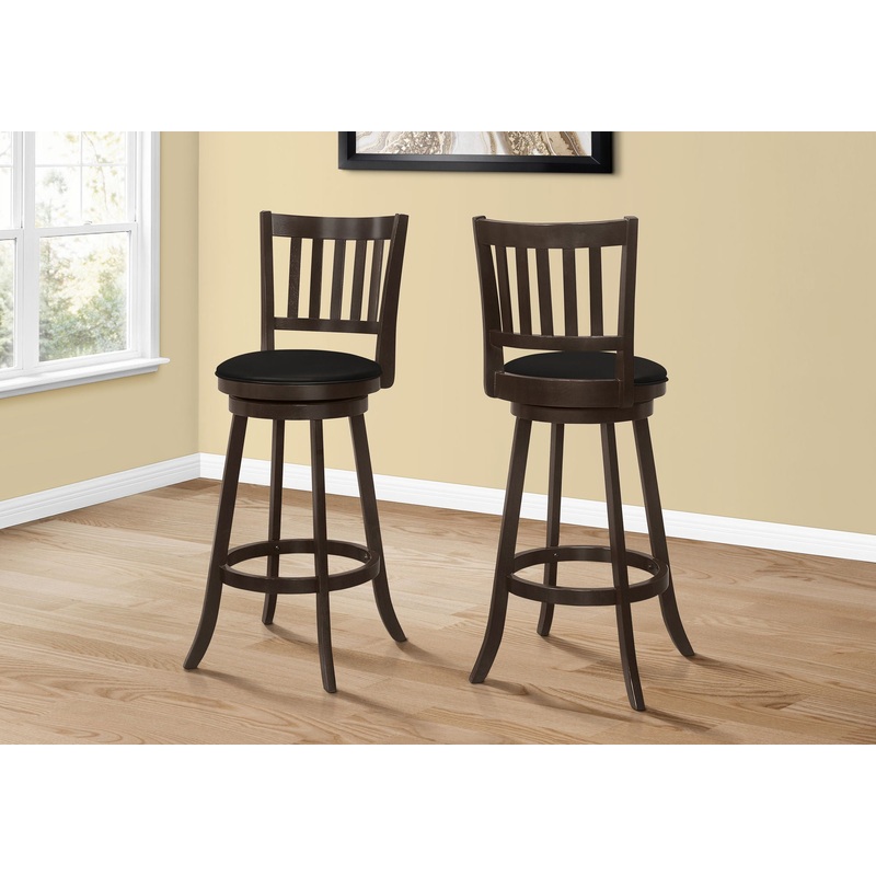Swivel Stool Bar Height, Transitional Stylish Design (Set of 2)