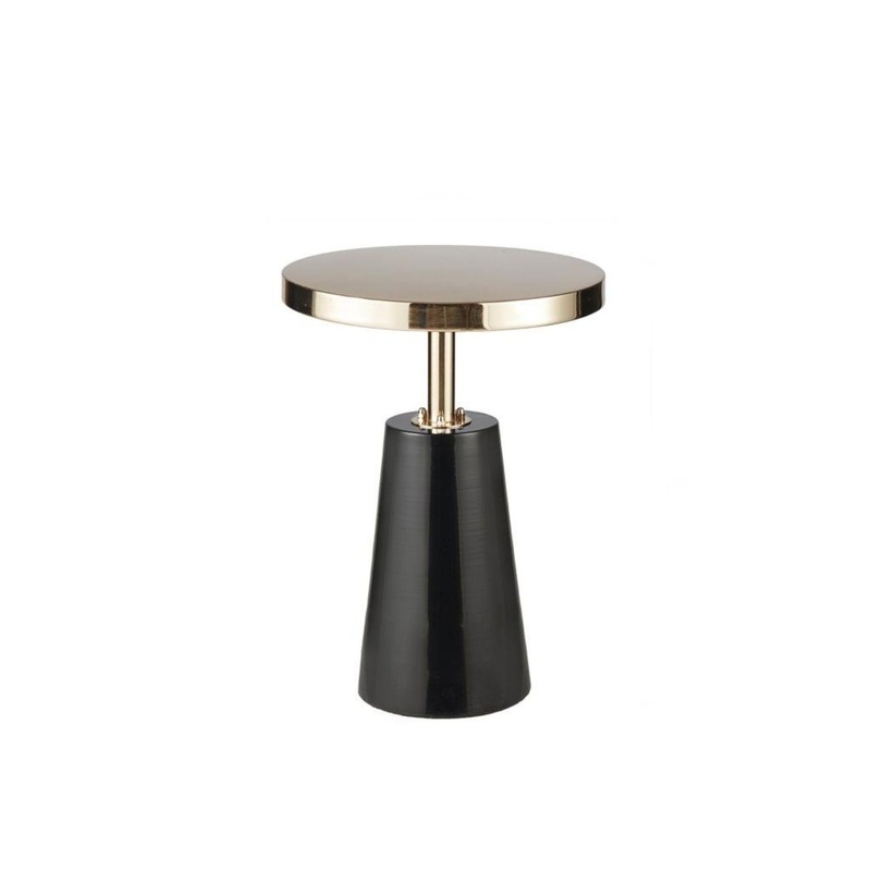 Accent Table Elegant Design Metal Round – Black / Gold