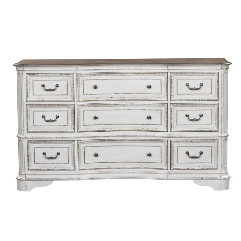 Magnolia Manor – 9 Drawer Dresser – White