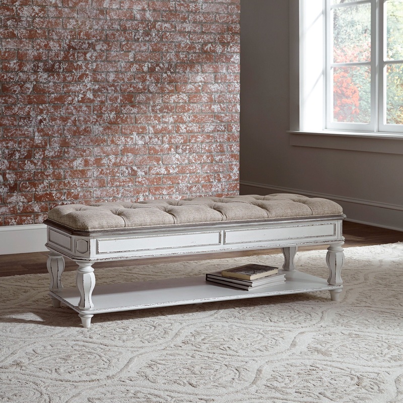 Magnolia Manor – Bed Bench – White