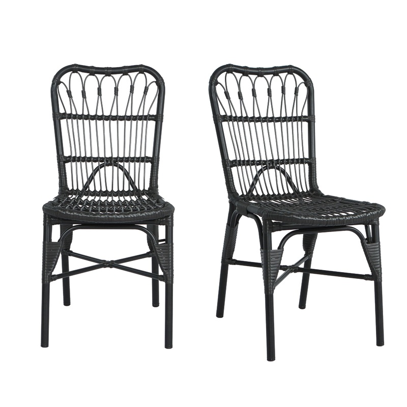 Outdoor Wicker Patio Dining Chairs Set With Durable Frame And Rattan Weave