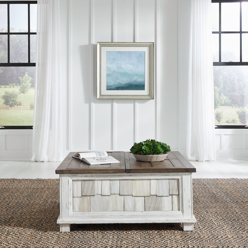 River Place – Lift Top Storage Cocktail Table – White