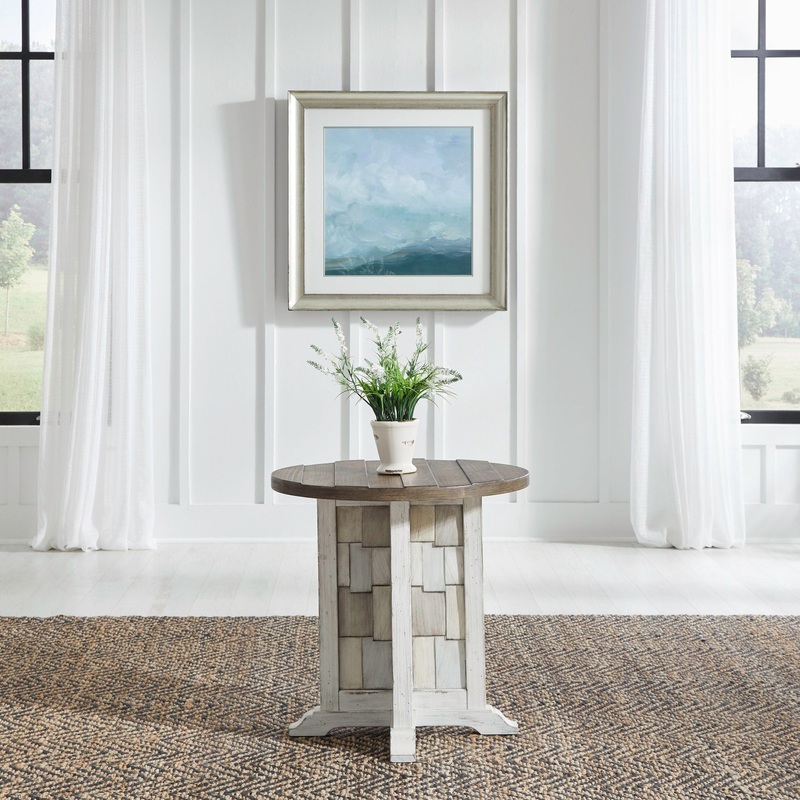 River Place – Round Chairside Table – White