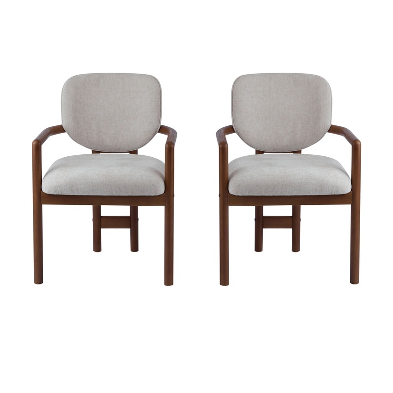 Upholstered Arm Dining Chairs (Set of 2)