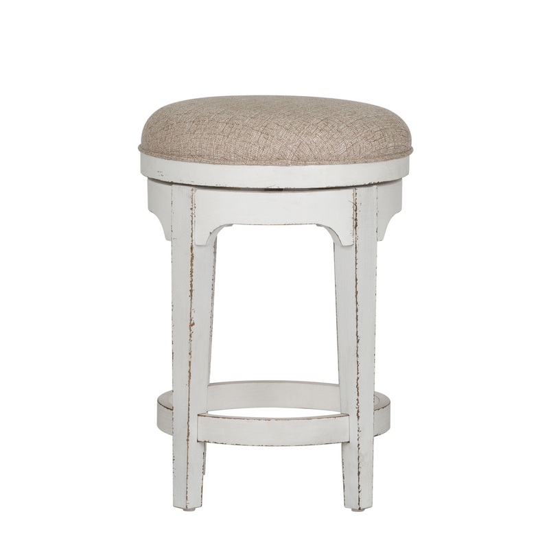 Magnolia Manor – Console Swivel Stool – White