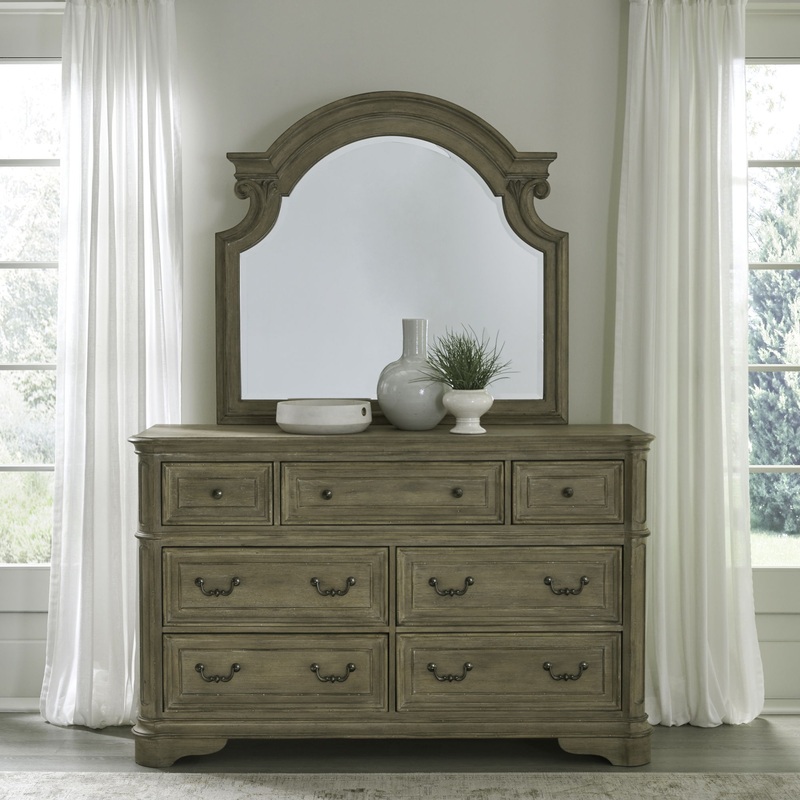Magnolia Manor – Dresser & Mirror – Light Brown