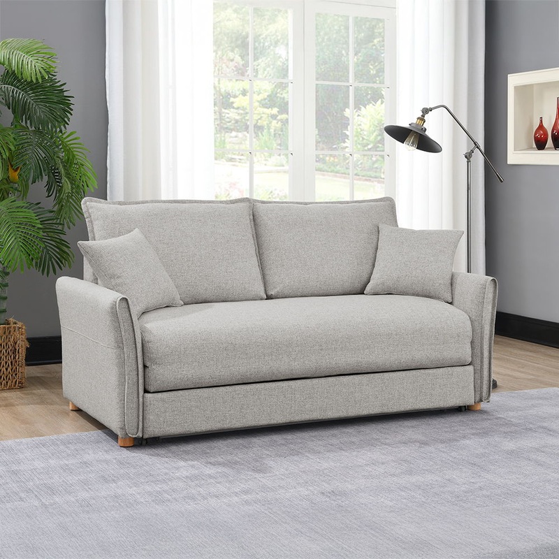 Oran – Sofa With Sleeper – Gray Chenille