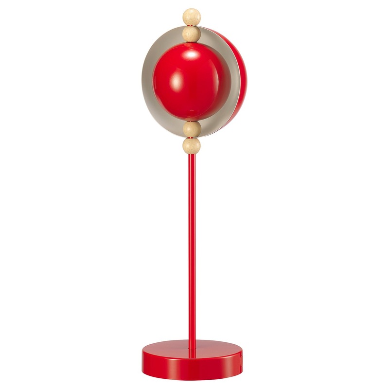 STRLA LED decorative table lamp, metal battery-operated/red, 11 cm
