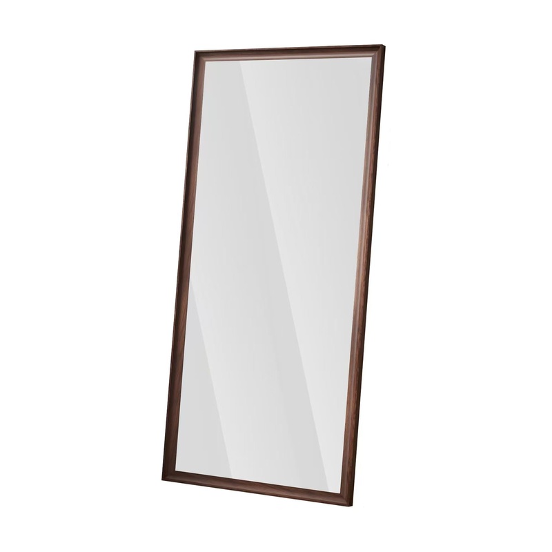 Vintage Full Length Mirror Wall Mounted With Faux Wooden Frame – Brown