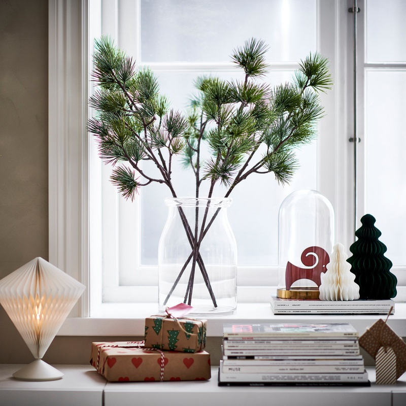 VINTERFINT artificial spray, in/outdoor/pine green