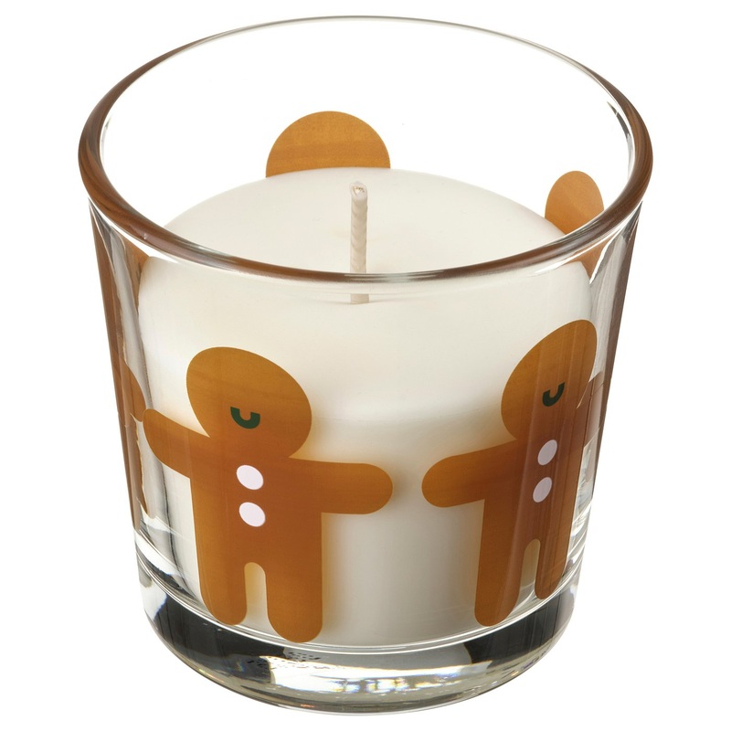 VINTERFINT scented candle in glass, Gingerbread cookies, 8 cm
