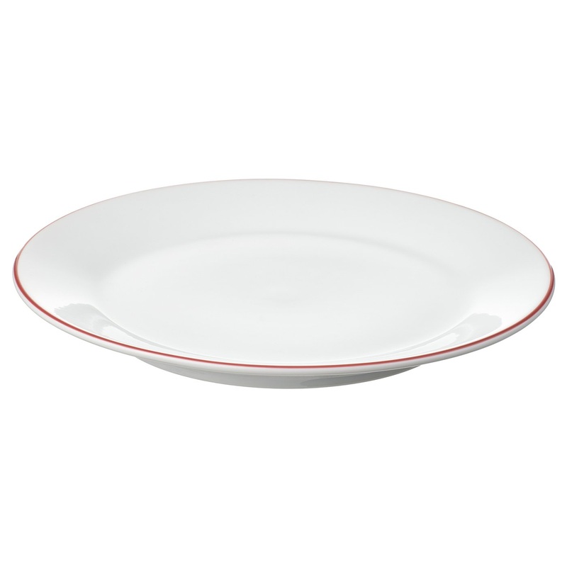 VINTERFINT side plate, white/red, 20 cm