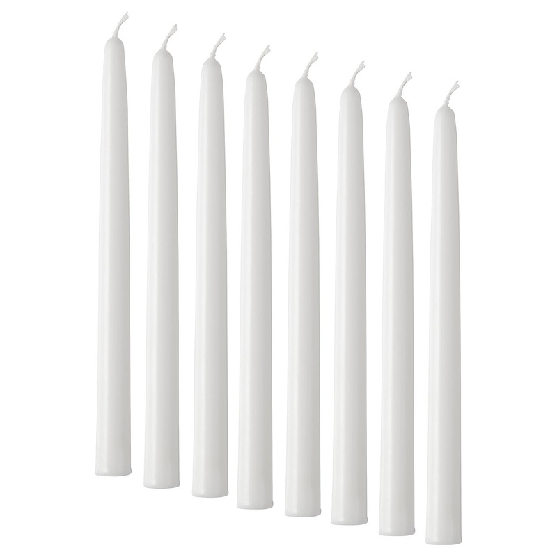 VINTERFINT unscented taper candle, white, 22 mm