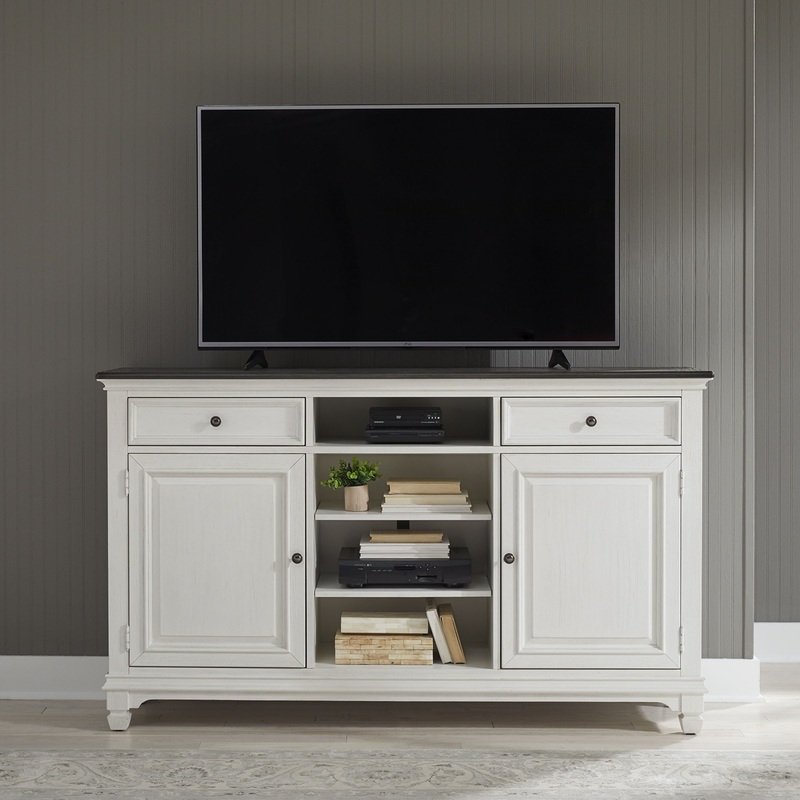 Allyson Park – 68 Highboy TV Console – White