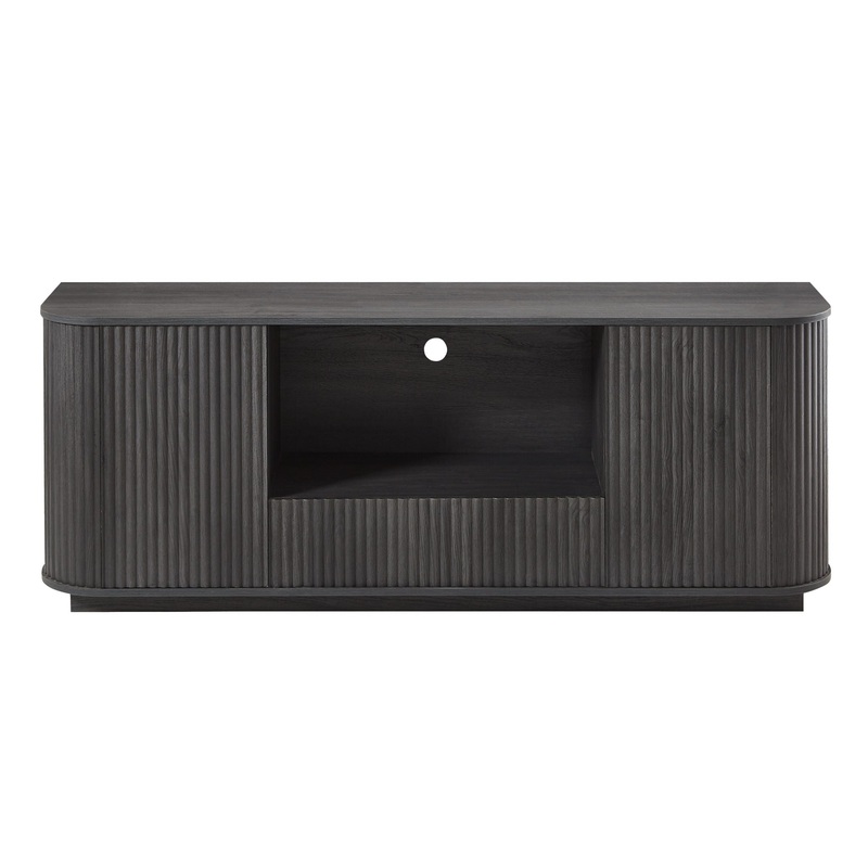 Modern Wavy TV Stand Rounded Sideboard With Storage Cabinet