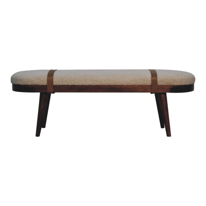 Nordholm Boucle Bench – Walnut