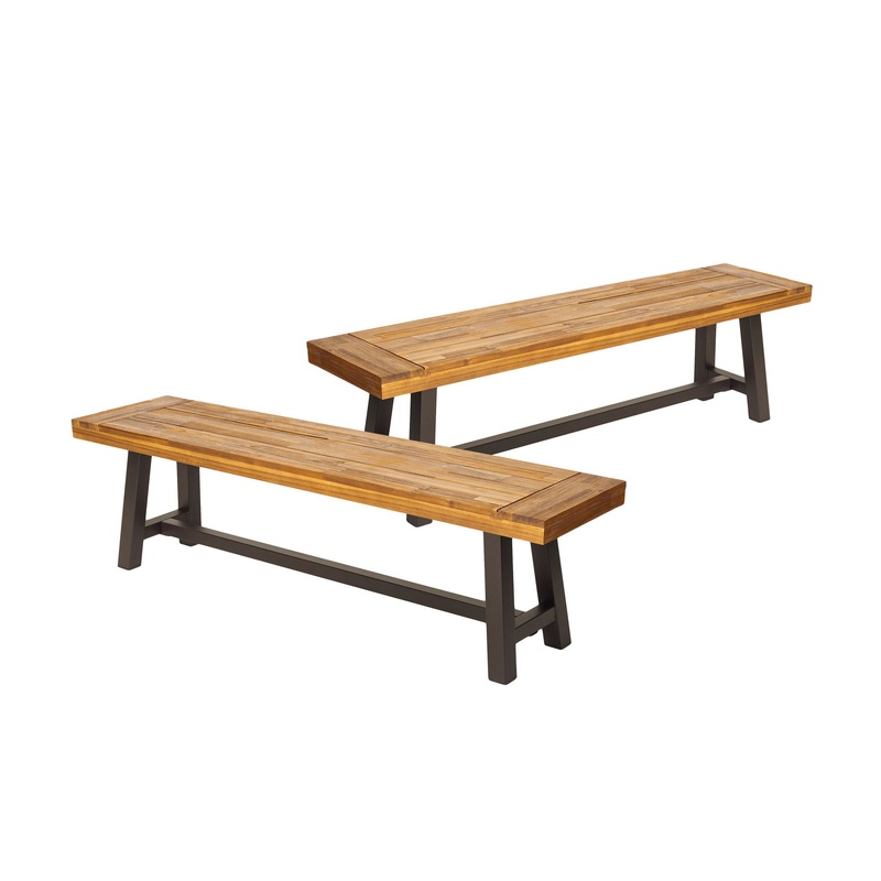 Tranquilizer – Outdoor Acacia Wood Bench With Slat Panel Design
