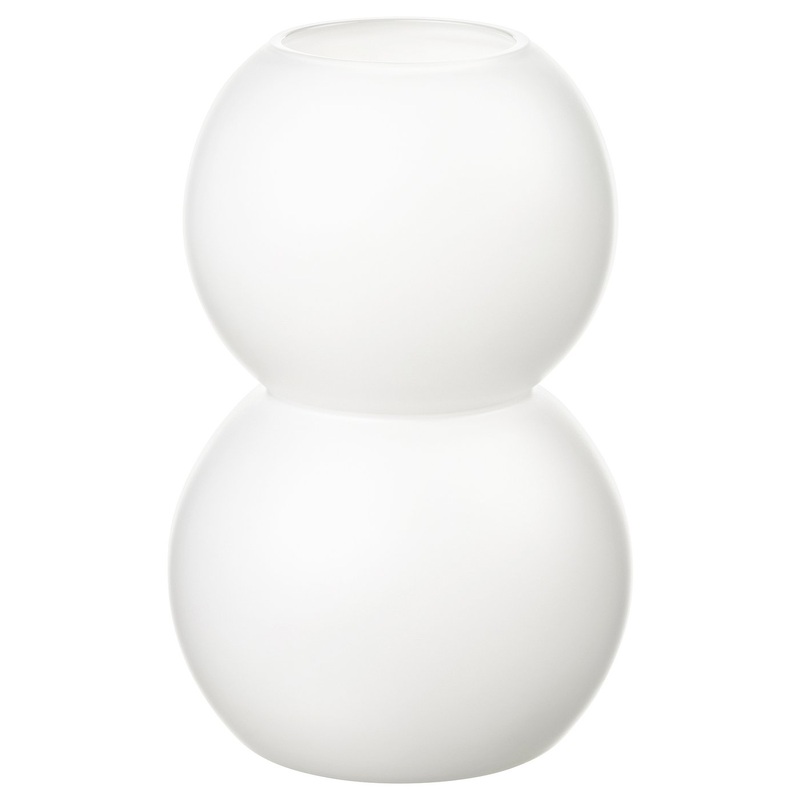 VINTERFINT vase, frosted glass/white, 14.5 cm