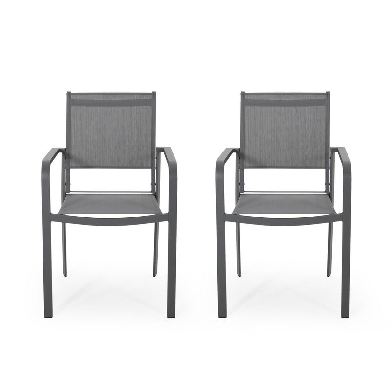 Waterfal – Outdoor Aluminum Dining Chair With Mesh Seat (Set of 2)