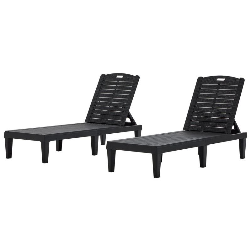 2 Piece Outdoor Chaise Lounges With Adjustable Backrest