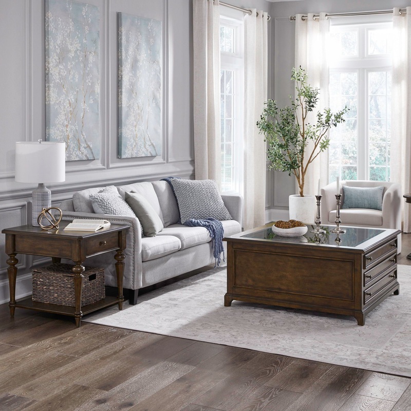 Arden Road – 3 Piece Table Set (Square Collector Cocktail Table) – Satin Cherry