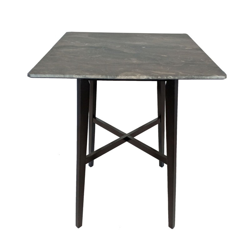 Modern Bar Height Dining Table, Rubberwood Legs And Laminate Table Top