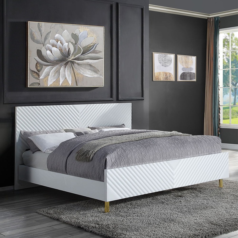 Gaines – Bed|White|Gray|King|Queen
