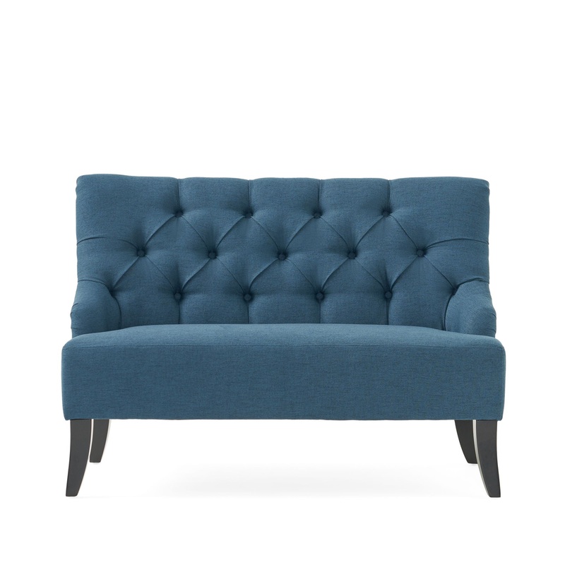 Nicole – French Style Upholstered Loveseat With Tufted Backrest