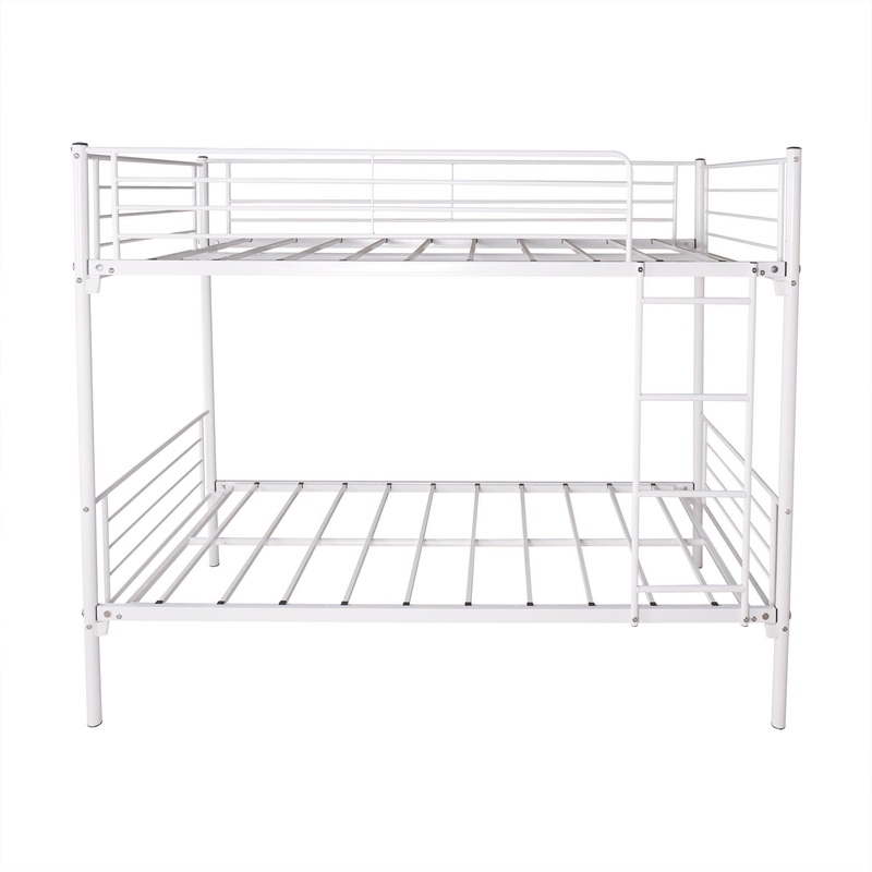 Space Saving Bunk Bed With Metal Frame And Ladder