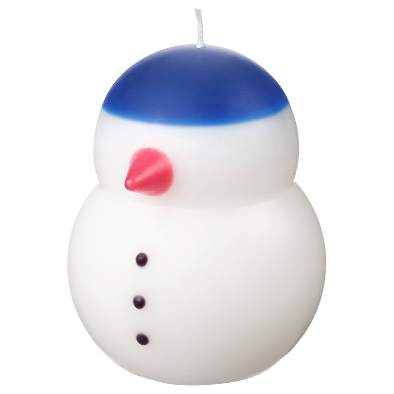 VINTERFINT unscented pillar candle, snowman white, 10 cm