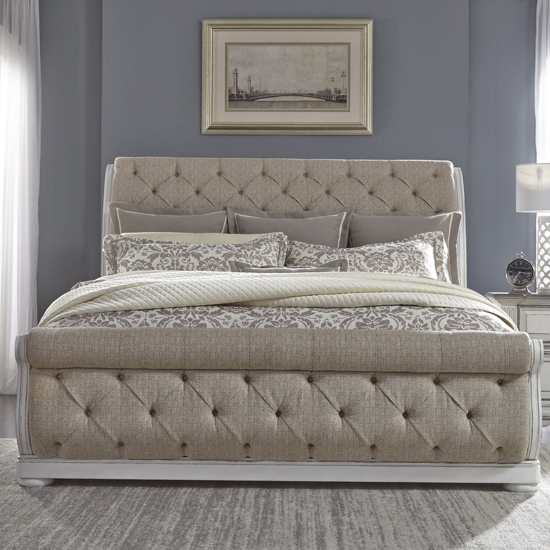 Abbey Park – Sleigh Bed|White|California King|King|Queen