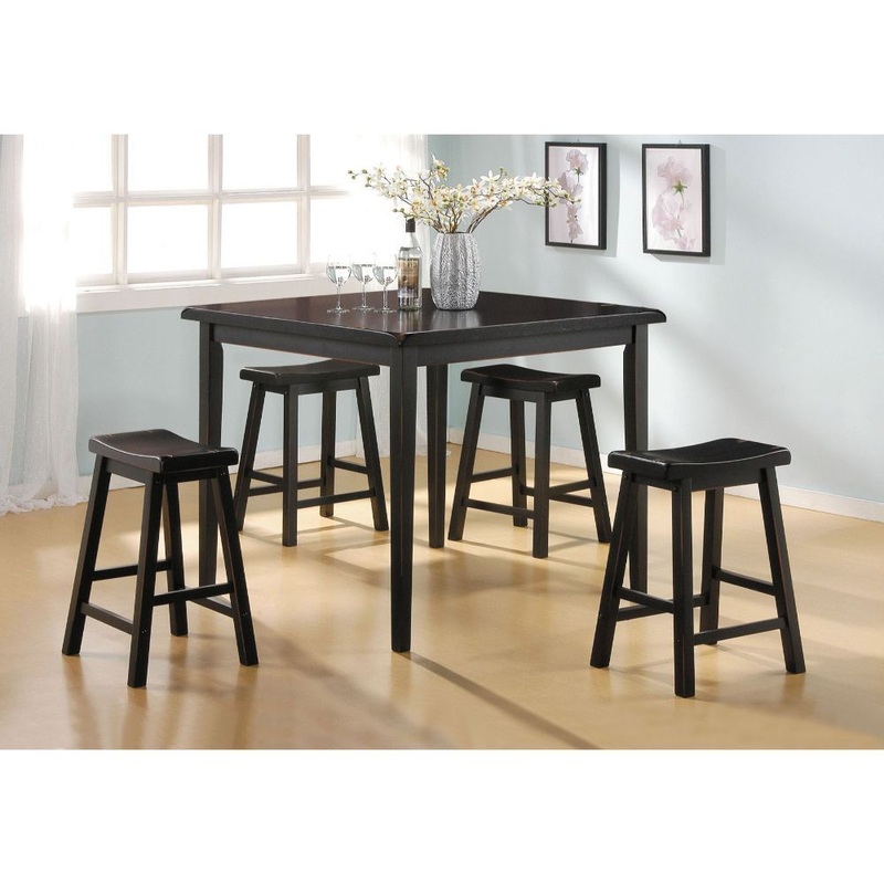 Gaucho – Counter Height Set|White|Black|5 Pc. Dining Room Set