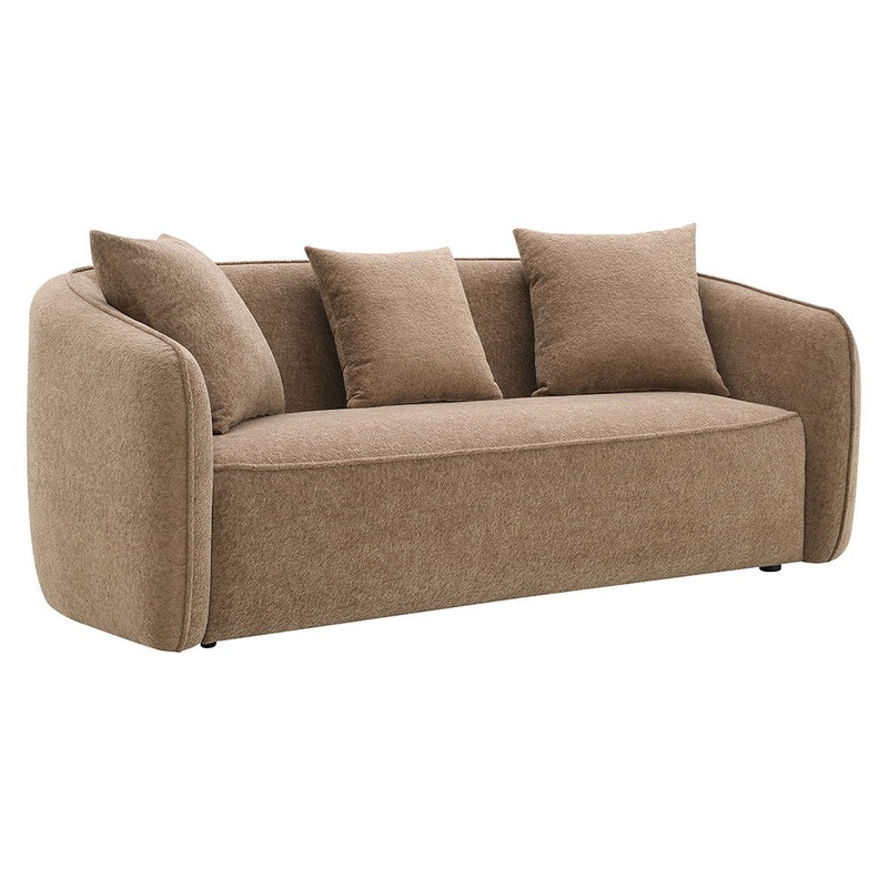 Keith – Sofa With 3 Pillows|Brown|Beige