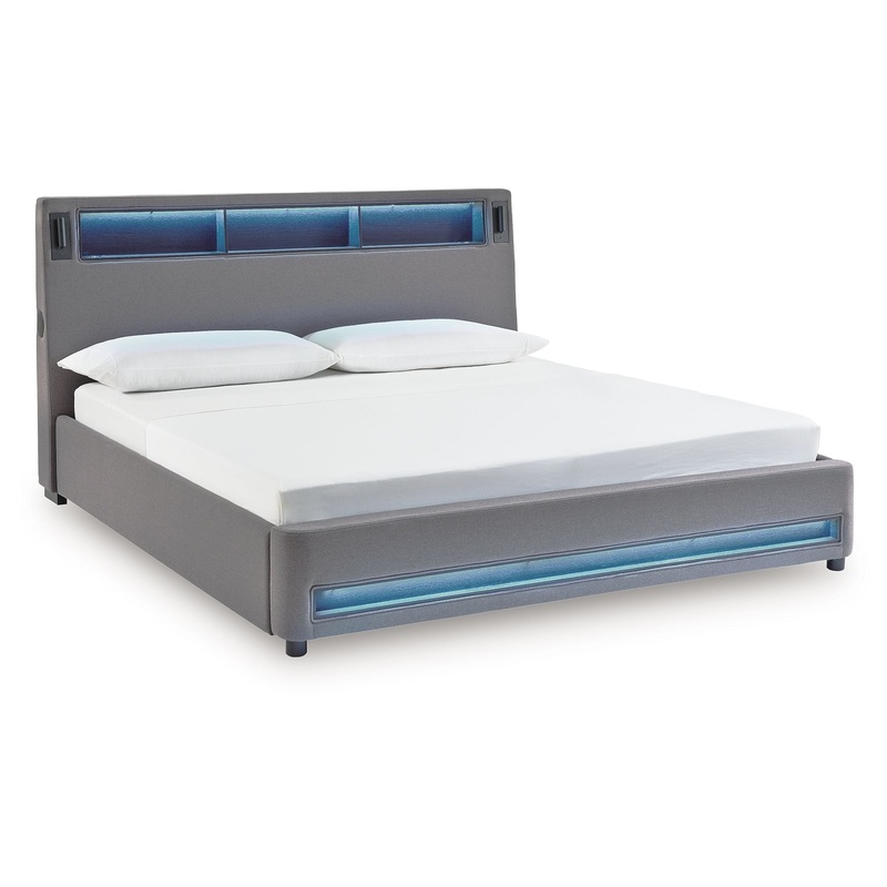 Verishaw – Upholstered Bed|Gray|King|California King